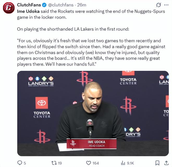 湖人VS火箭季后赛首轮引爆关注 勒布朗杜兰特巅